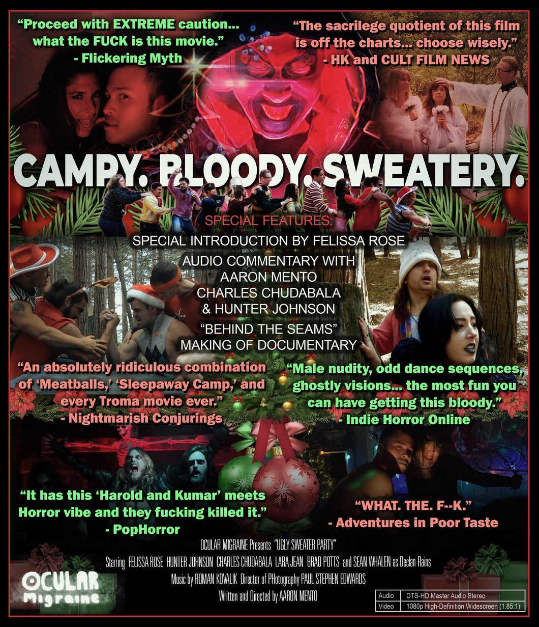 Limited Edition Ugly Sweater Party Blu Ray with Felissa Rose Sweater Patch